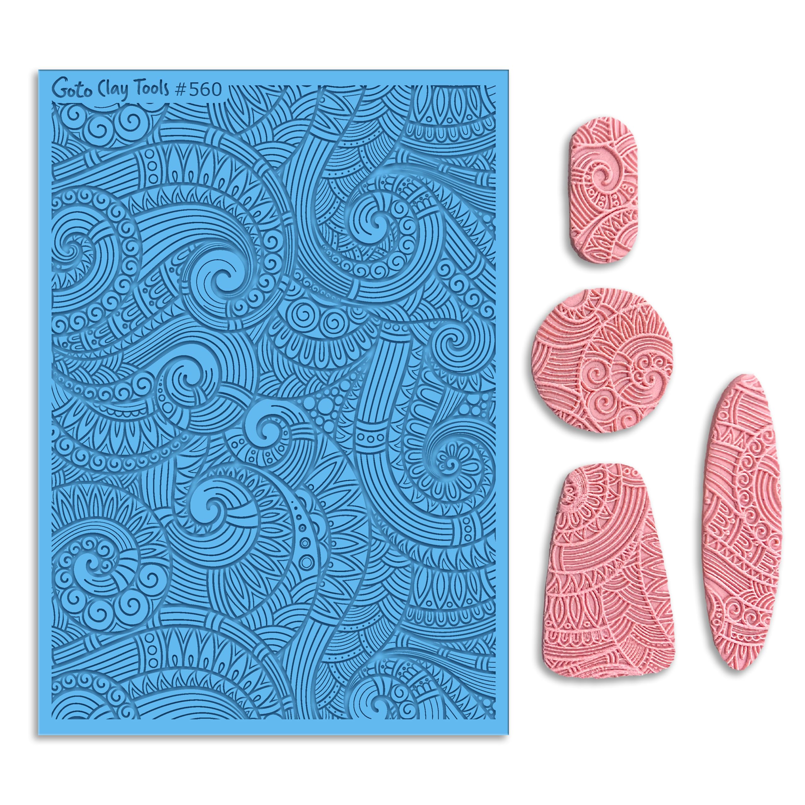 GOTO CLAY TOOLS Doodle Waves Texture Sheets for Polymer Clay, Achieves The Same Texture as a Polymer Clay Roller, Waves Texture mat for Polymer Clay – TM-560