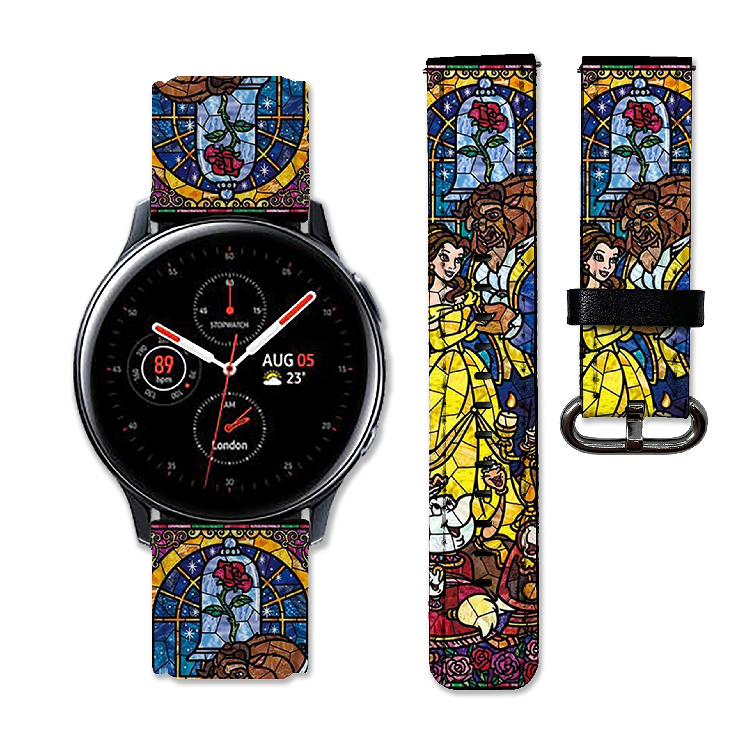 Cartoon Characters leather band compatible with Samsung Galaxy Watch 5 40mm 44mm watch5 Pro 45mm smart watches 20 mm wristband Dis003