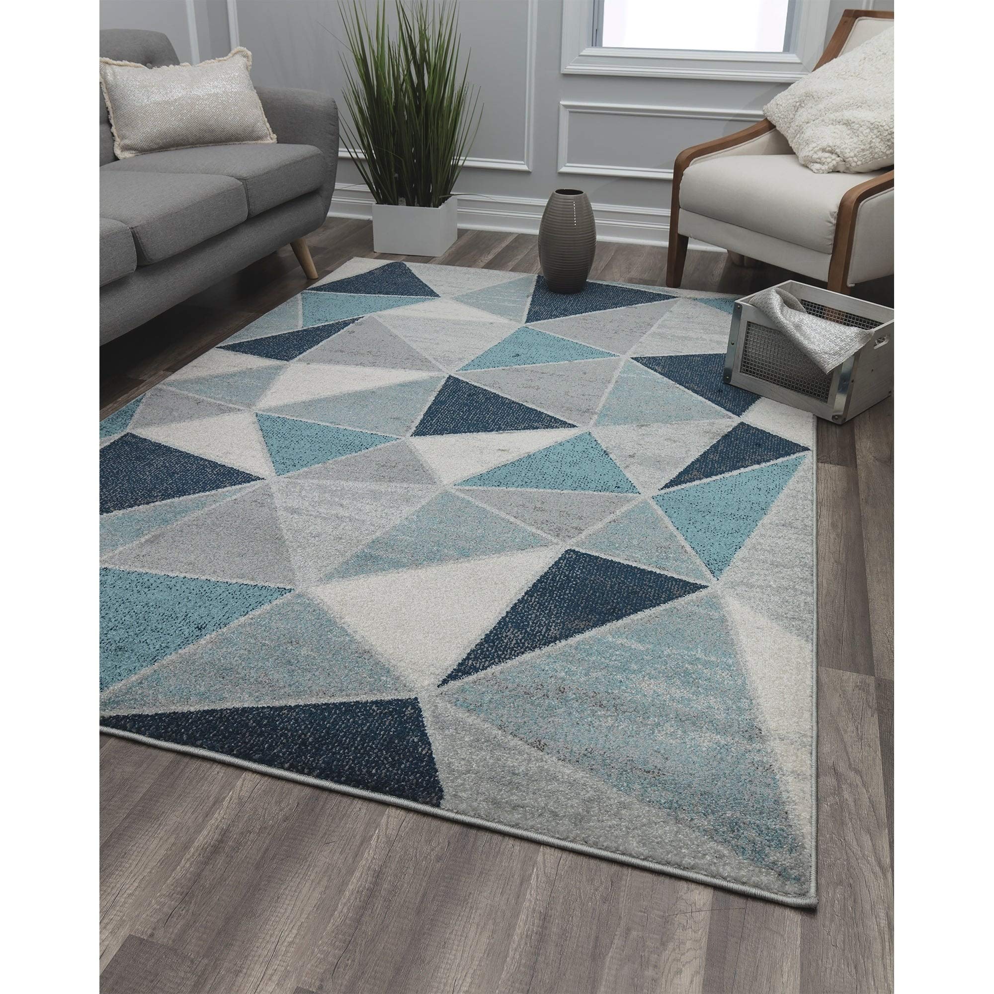 Rugs America Prism Contemporary Geometric Rug Indigo Blue KA25A 8'0"X10'0" Area Rug