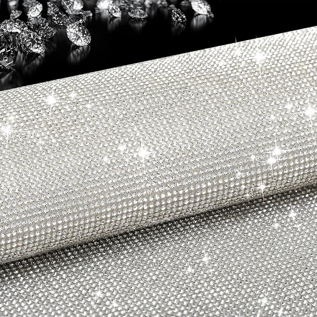 Beadsland Bling Rhinestone Sheets Self-Adhesive Glitter Crystal Rhinestones Sticker DIY Gifts Car Decoration 15.75" x 9.45"(Crystal)