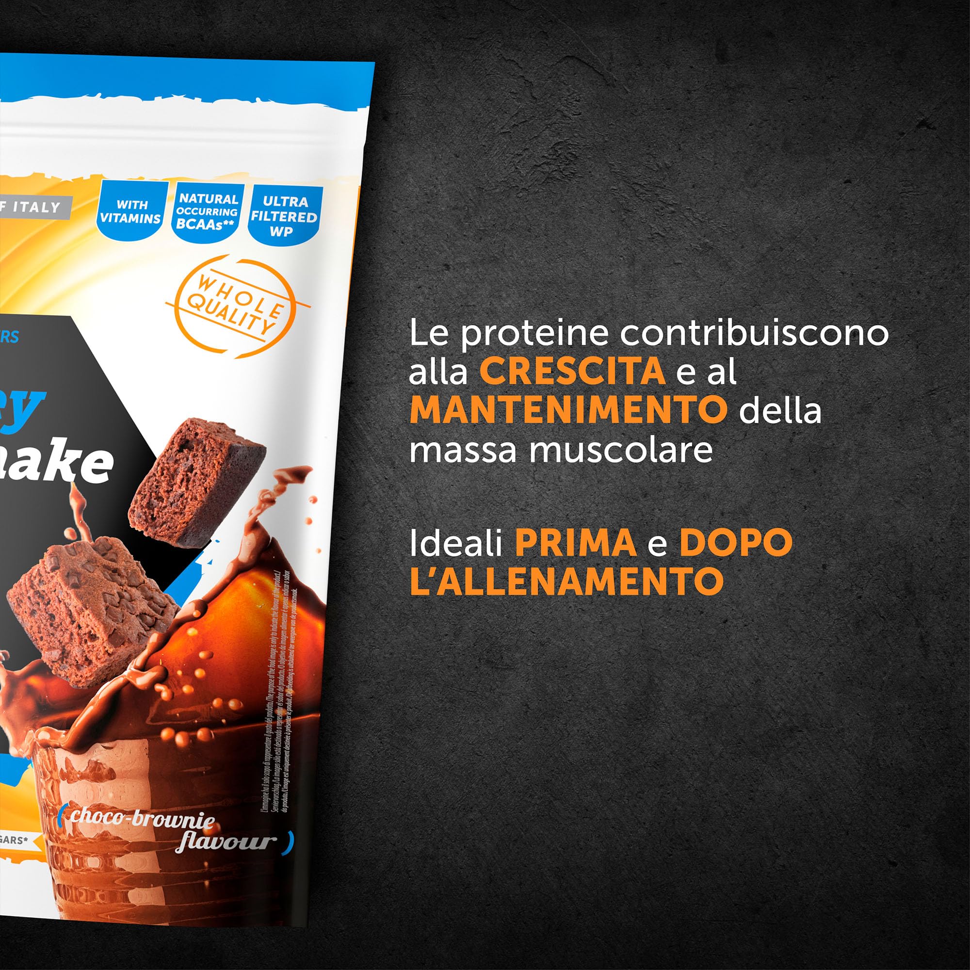 NAMEDSPORT 100% Whey Protein Shake Choco Brownie | Proteine in Polvere Isolate | Proteine del Siero del Latte per Massa Muscolare e Recupero | Low Sugar & High Protein | 900g Brownie al Cioccolato