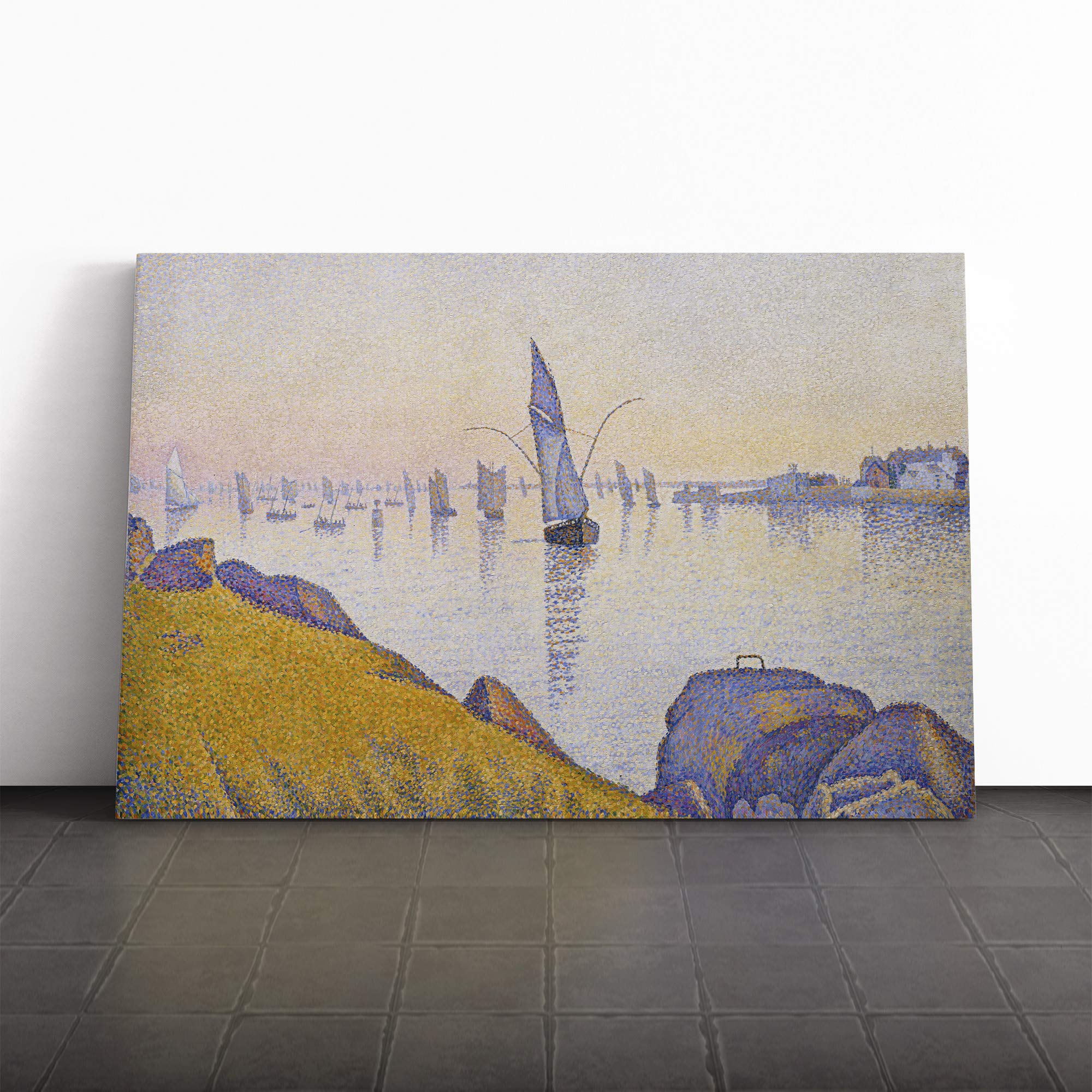 Paul Signac Concarneau Canvas Print | Gallery Wrapped 30mm Frame Wall Art | 30x20 inches | Ready to Hang | Modern Picture | Living Room Bedroom Lounge Office