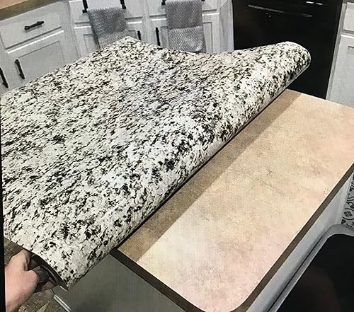 Miniatura 2 de Kitchen Peel and Stick Countertop Laminate Wallpaper Cover Update Black Grey White Granite Marble Vinyl Roll Waterproof Thick Durable Self-Adhesive