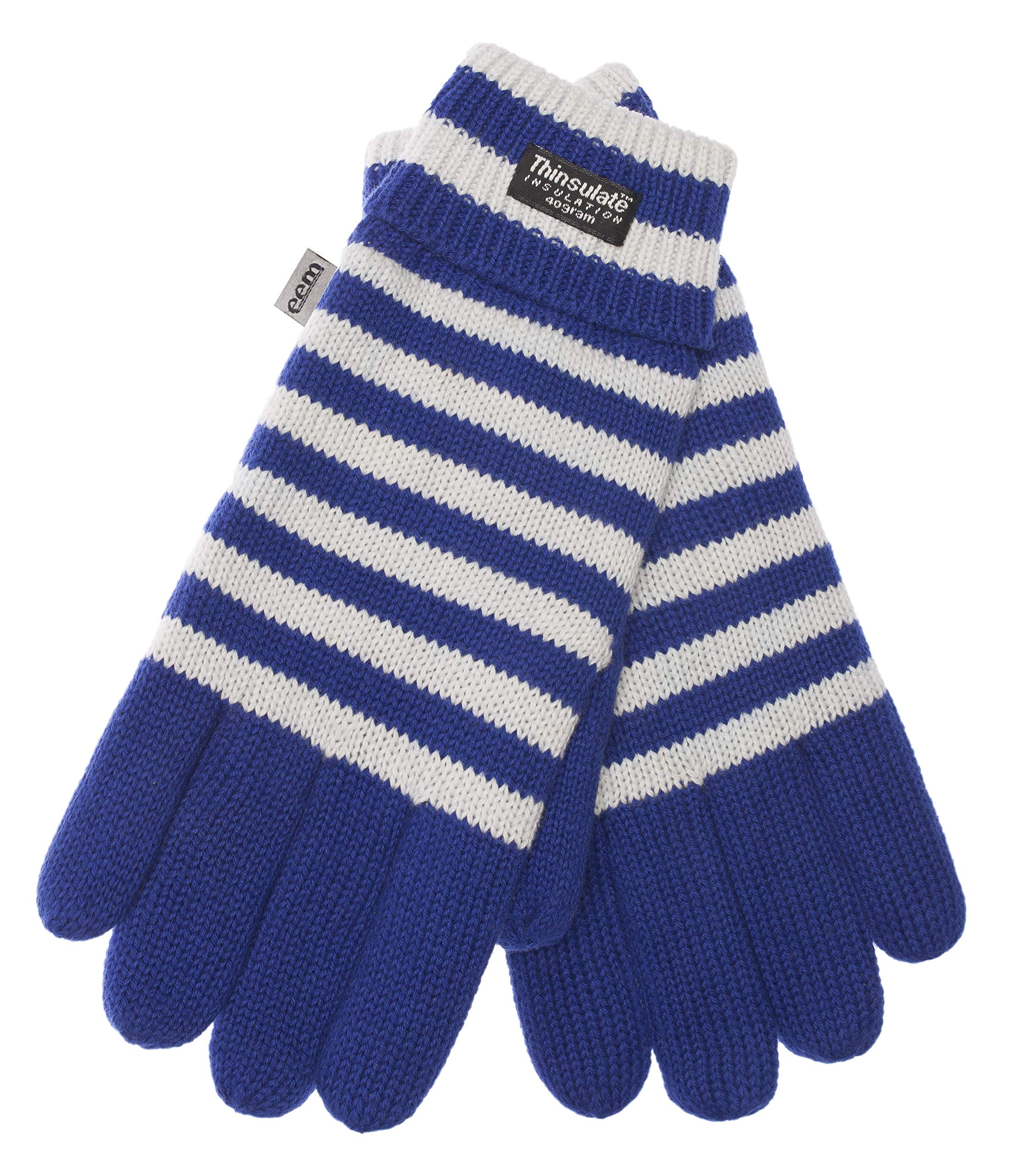 EEM gebreide dameshandschoenen met Thinsulate thermische voering, kabelpatroon, 100% wol, antraciet S/M