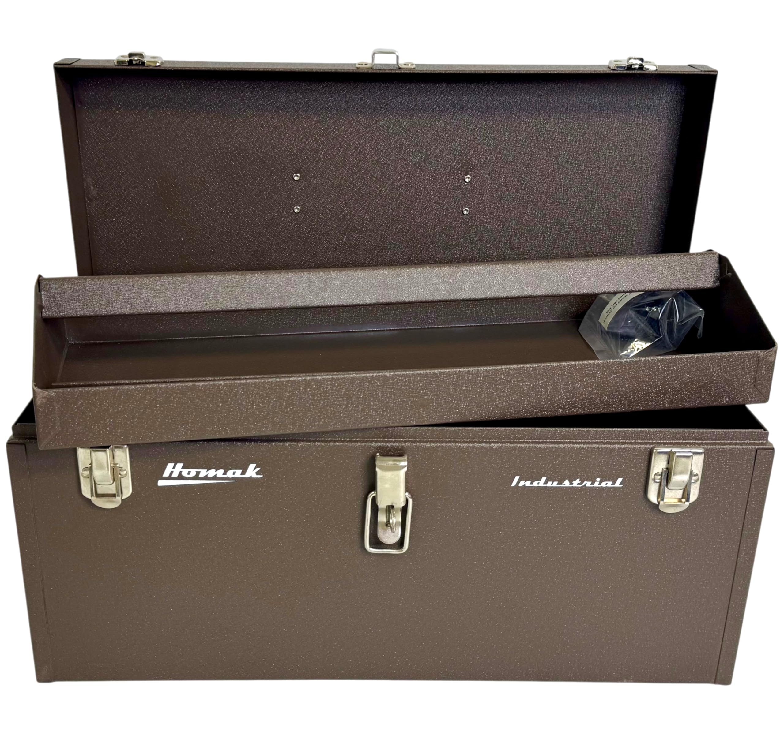 Homak 20-Inch Industrial Steel Toolbox, Brown Wrinkle Powder Coat
