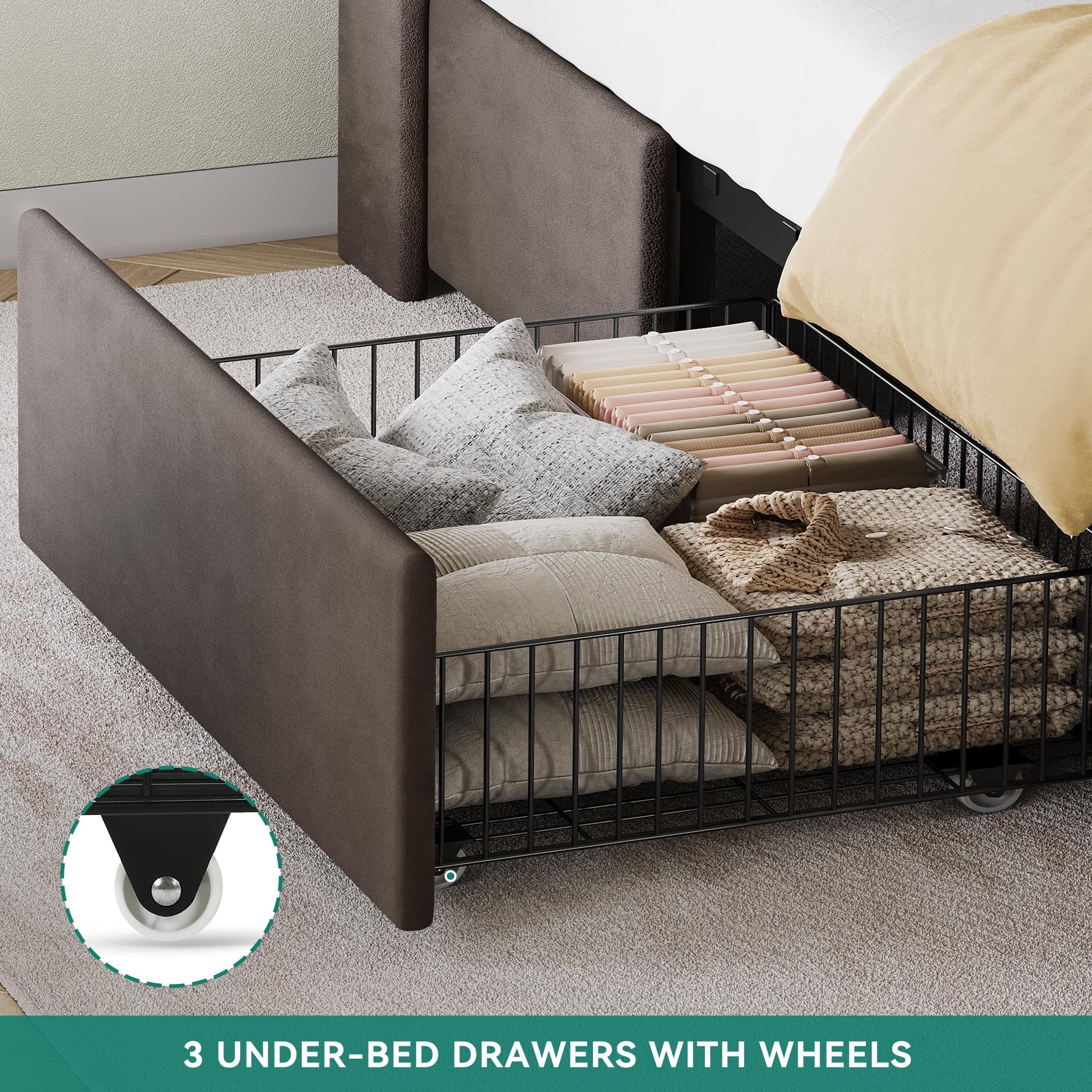 Best King Storage Bed 2026: 5 Lift-Up Picks Vetted 4 YITAHOME King Size Bed Frame with 3 Storage Drawers and RGB LED Lights — product photo