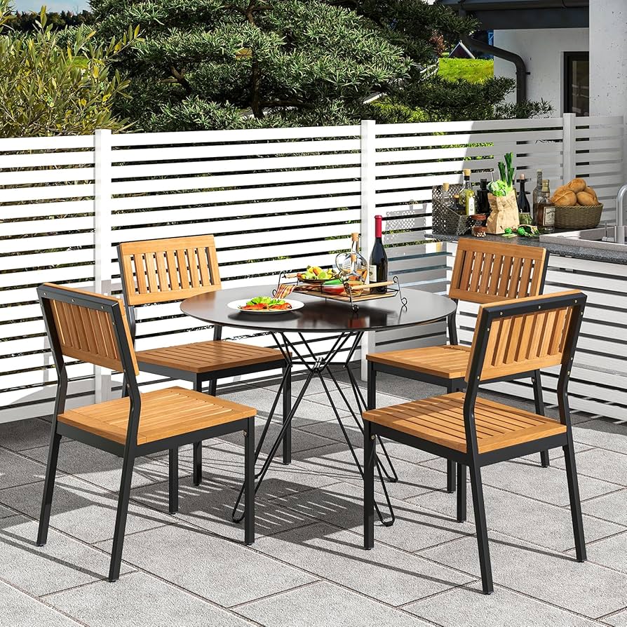 armless metal patio chairs