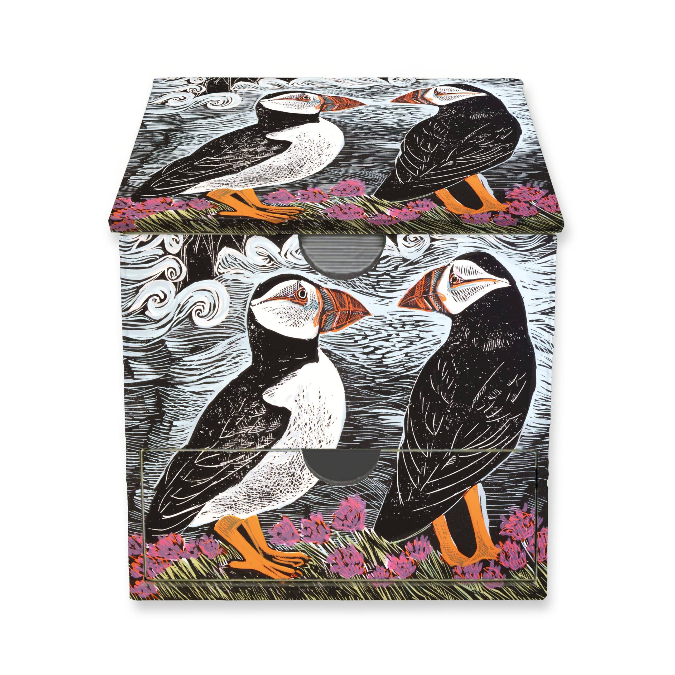 Angela Harding: Fair Isle Puffins Memo Box with Drawer (General merchandise)