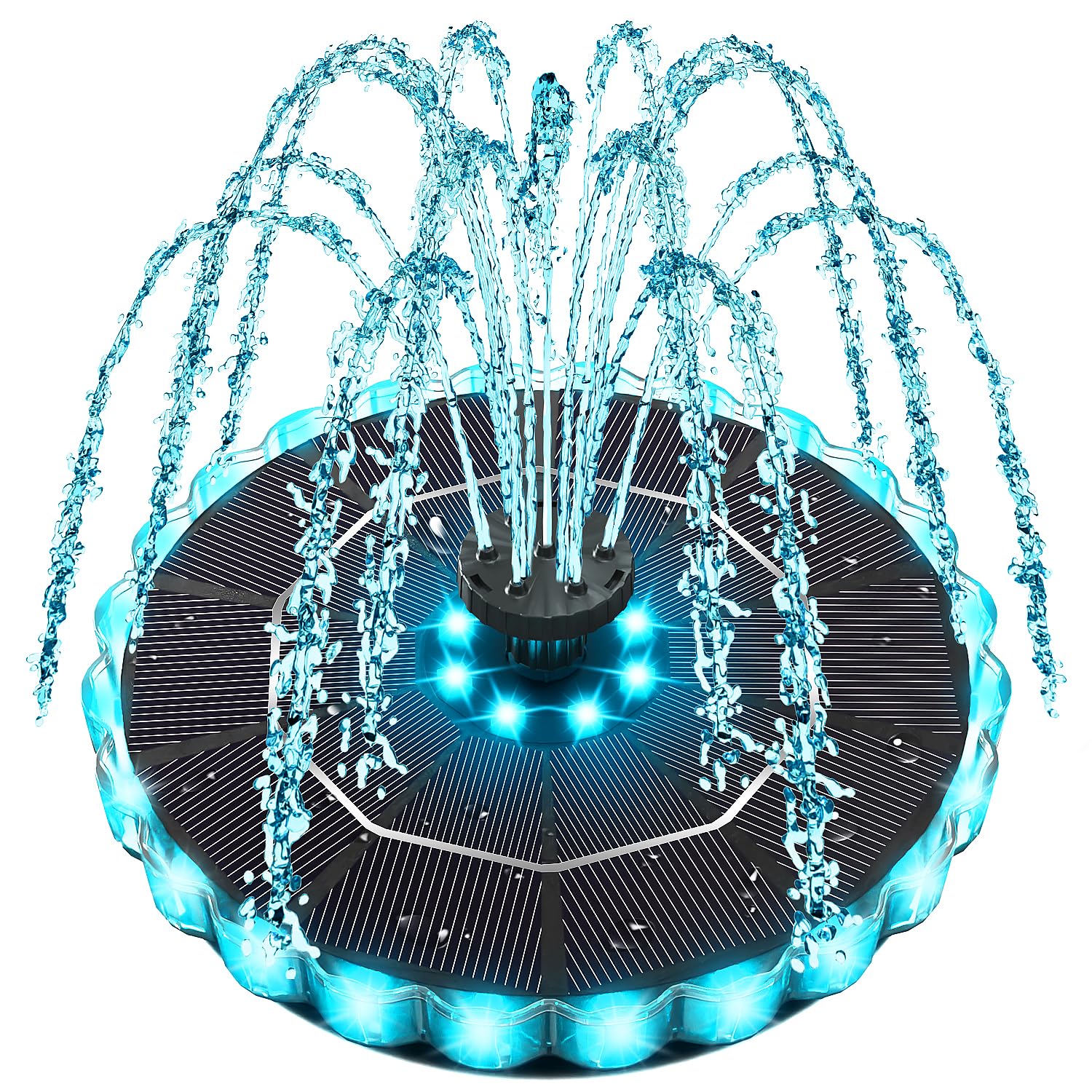 Photo 1 of Yzert Solar Fountain with Colorful Ring Lights, 3.5W Solar Water Pump