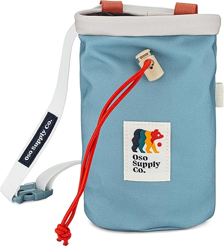 Bolsa de tiza clásica para escalada en roca, bolsa de tiza Bouldering con cinturón de clip rápido, bolsillos con cremallera y bolsa - Equipo
