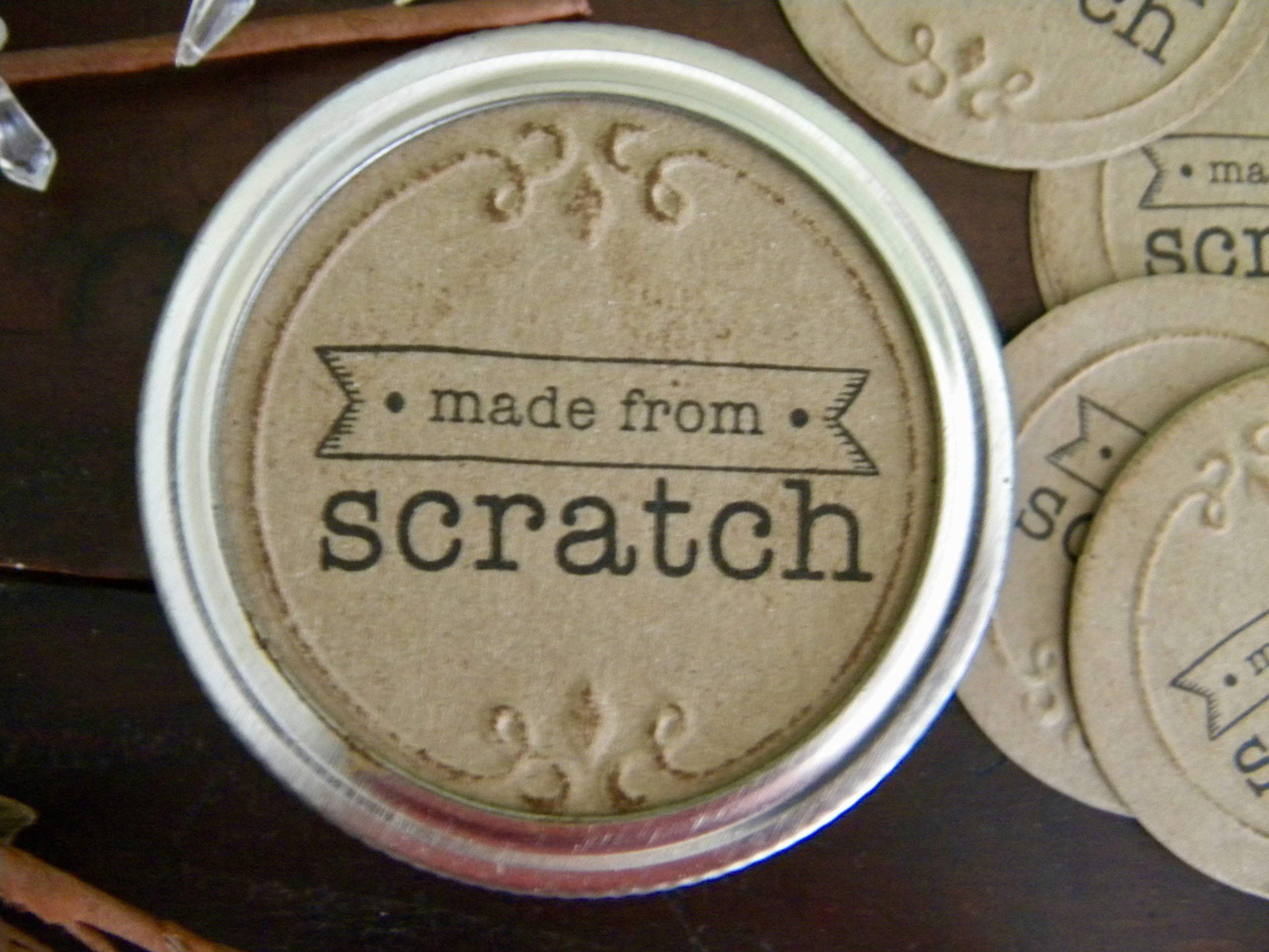 Buy Mason Jar Canning Labels Made from Scratch Stickers Lid Toppers Set