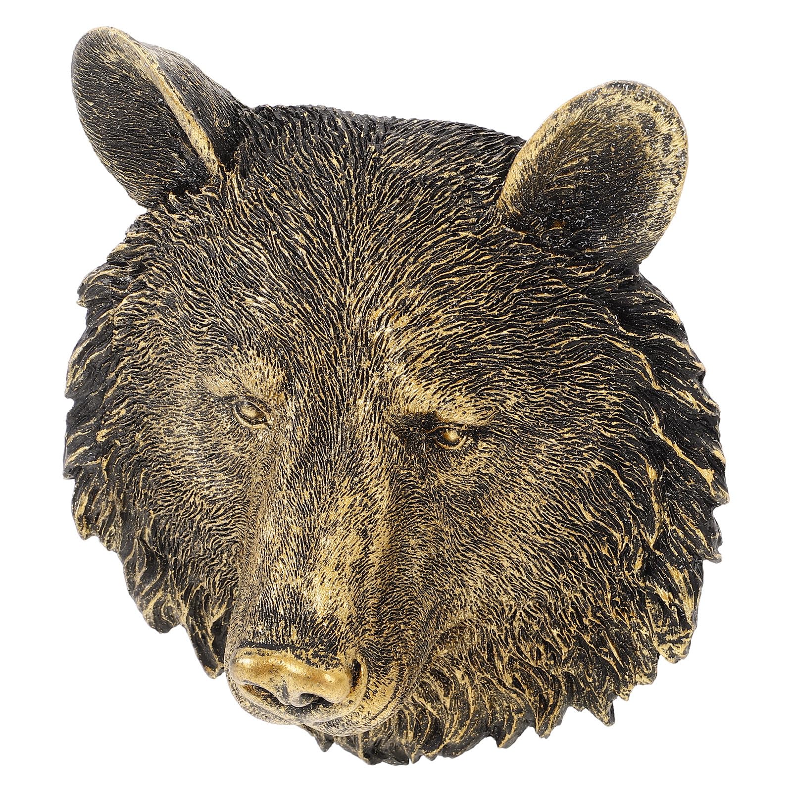 Gatuida Scultura da Parete Testa di Orso in Resina Bronzata Decorazione Murale Artistica per Casa Ufficio e Hotel Ornamento Decorativo Resistente e Realista 20X23X95 CM