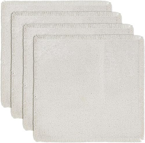 Miniatura 35 de Hausattire - Juego de 6 manteles individuales de algodón deshilachados para mesa de comedor 13x19 pulgadas | Mantel individual de estilo rústico