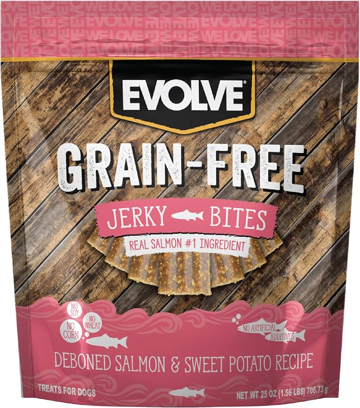 Petisco para Cães Evolve Grain Free de Salmão Desossado e Batata-Doce em Tiras, 709 g