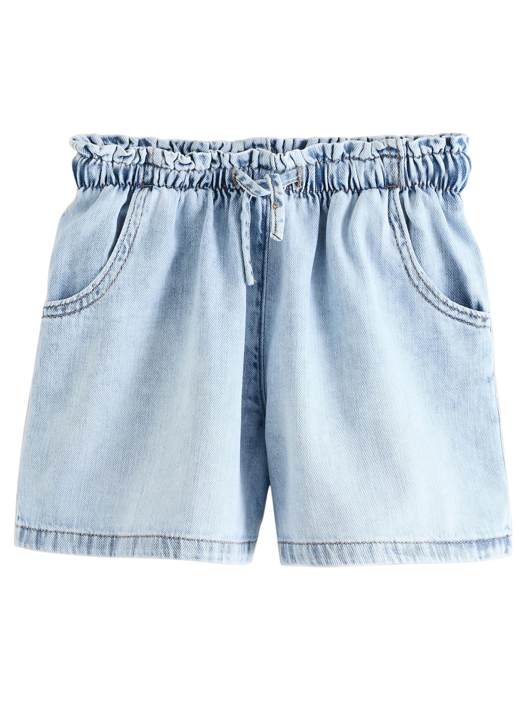 NEXT Ragazza Confezione da 2 Shorts in 100% Cotone | Denim, Bambino, puro cotone, Ogni modello presenta vita elasticizzata regolabile con coulisse e tasche laterali