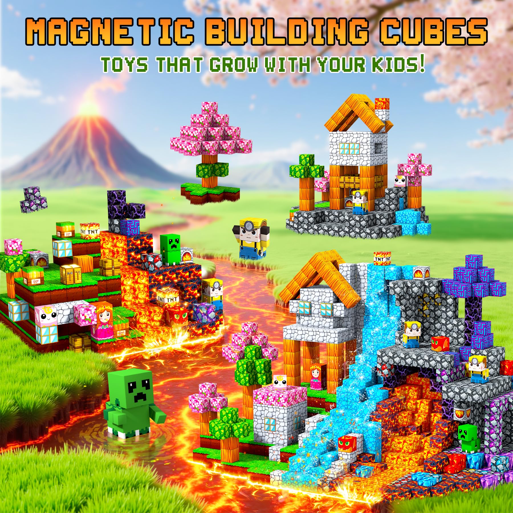 LUVTOY Costruzioni Magnetiche per Bambini - 150 Pezzi Costruzioni cubi magnetici per Bambini - Giochi blocchi Magnetici per Bambino 3 4 5 6 7 8 9 10 Anni - Pasqua Regali di Compleanno 3-10 Anni Natale