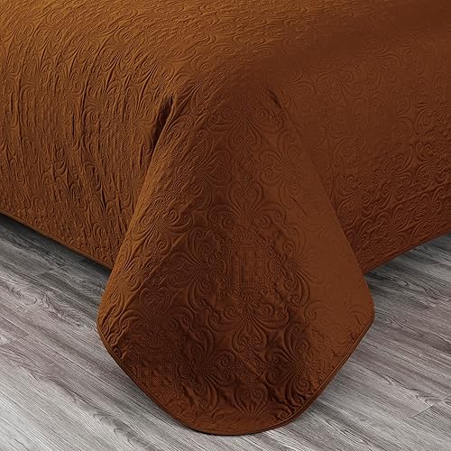 Miniatura 4 de Chezmoi Collection Luca - Juego de edredón de 3 piezas tamaño King, color oscuro, suave, ligero, de gran tamaño, tamaño King, 118 x 106, patrón de