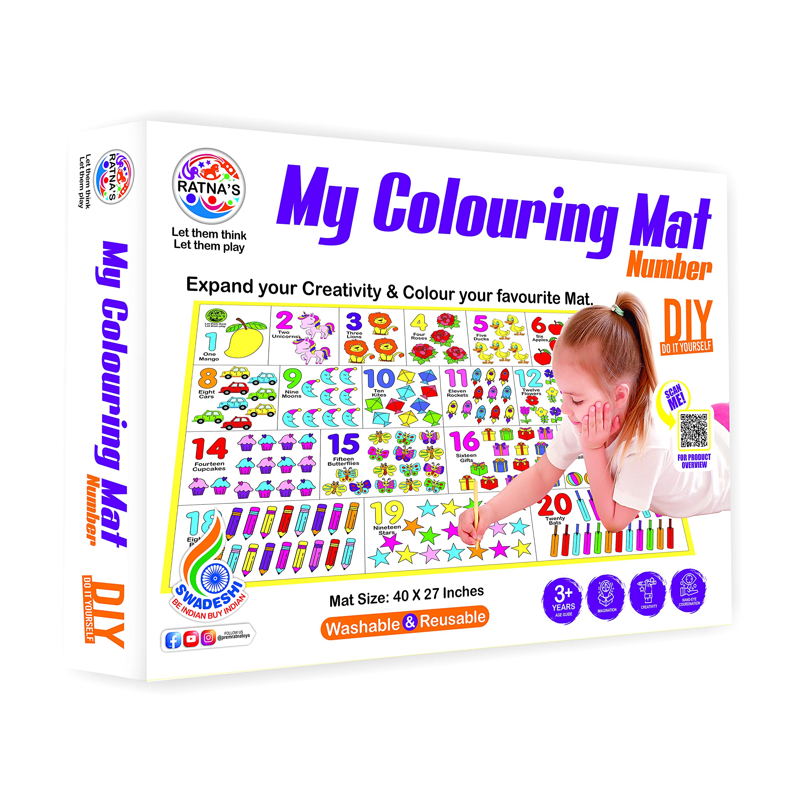 RATNAS My Colouring MAT for Kids Reusable and Washable. Big MAT for Colouring. MAT Size(40 INCHES X 27 INCHES) (Number Theme) (B092ZHSS4Q) Amazon Price History, Amazon Price Tracker