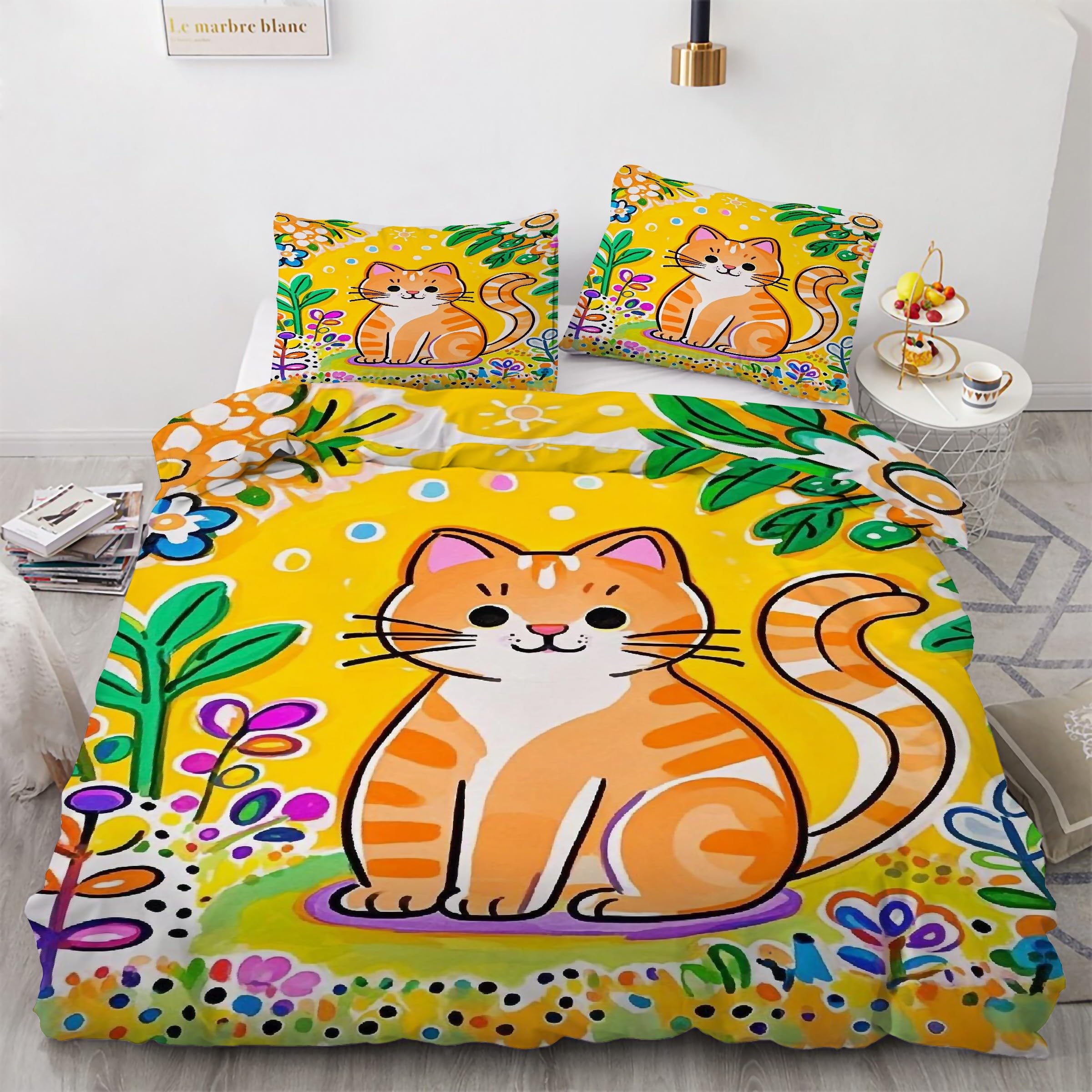 Parure de lit 3 pièces housse de couette 240 x 260 et deux taies d'oreiller microfibre