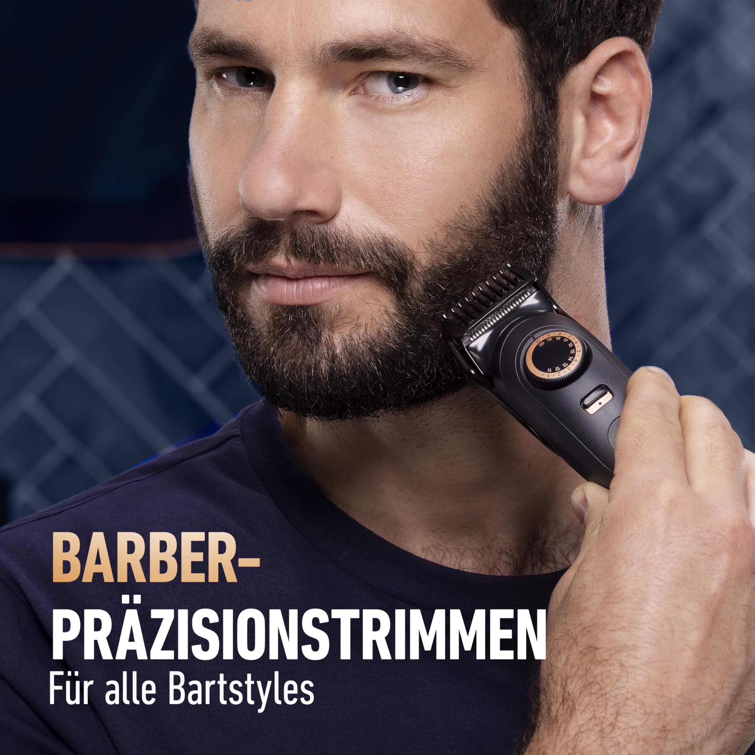 King C Gillette Barttrimmer Herren PRO, Kabelloser Bartschneider mit 40 Längeneinstellungen und Style-Lock — Inkl. Trimmer, 1 Reinigungsbürste, 4 auswechselbare Kammaufsätze und 1 Ladekabel — Schwarz