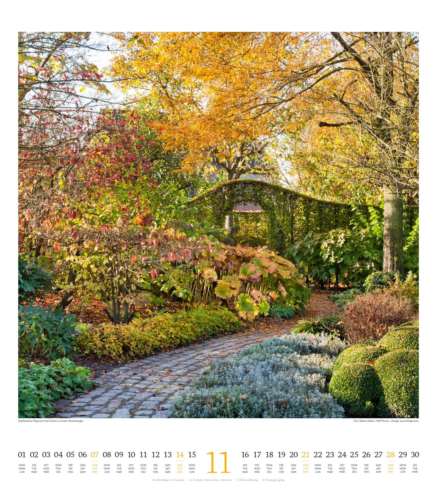 Paradiesische Gärten Kalender 2027 48x54 cm Hochformat Garten-Kalender