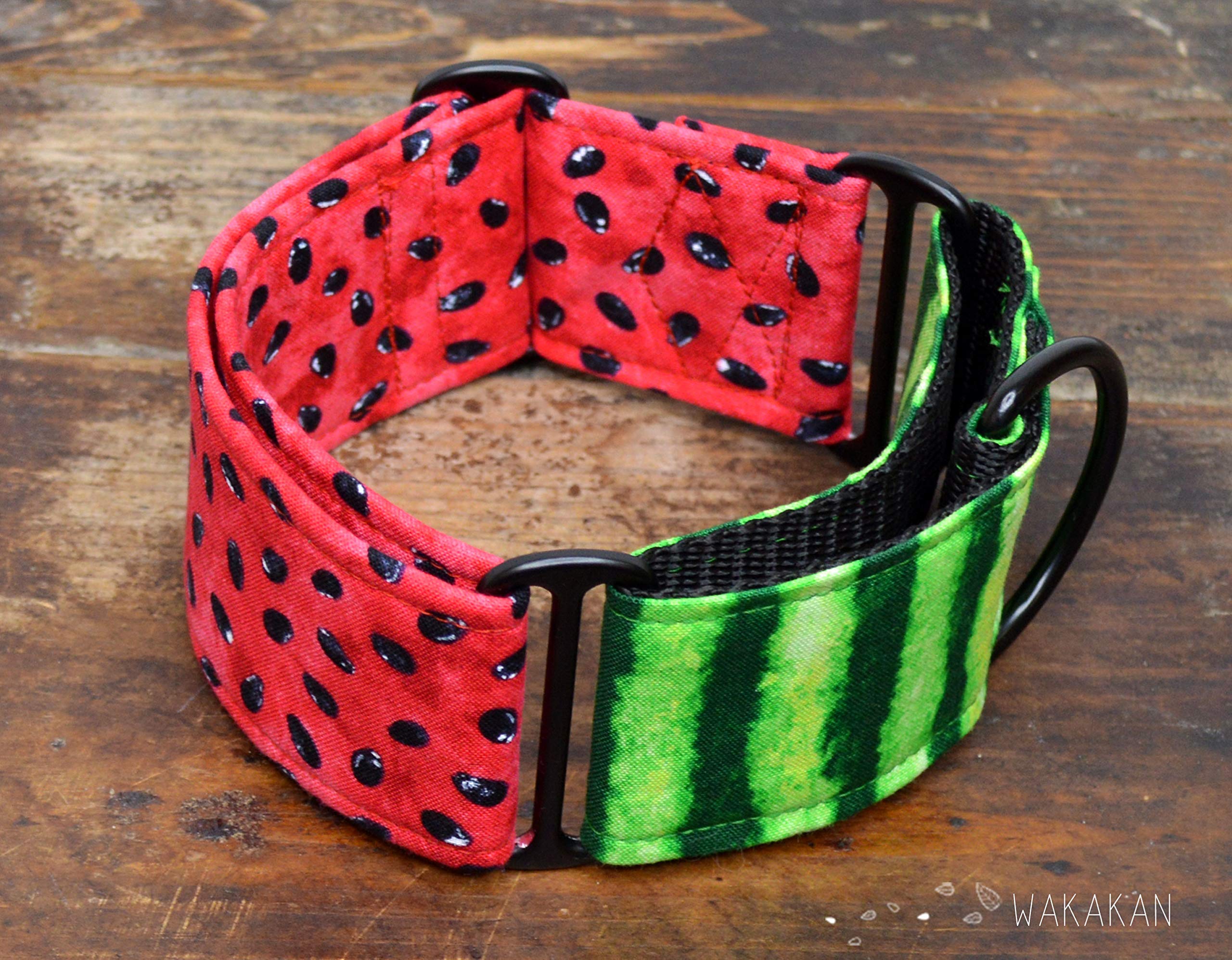 Collare per cani martingale: Watermelon, fatto a mano in Spagna da Wakakán