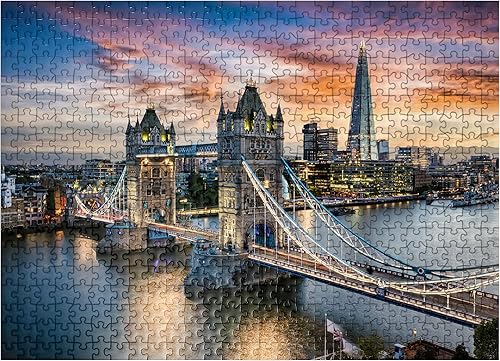 Miniatura 8 de MyPuzzle Tower Bridge and Skyline of London, Gran Bretaña, rompecabezas prémium de 1000 piezas para adultos