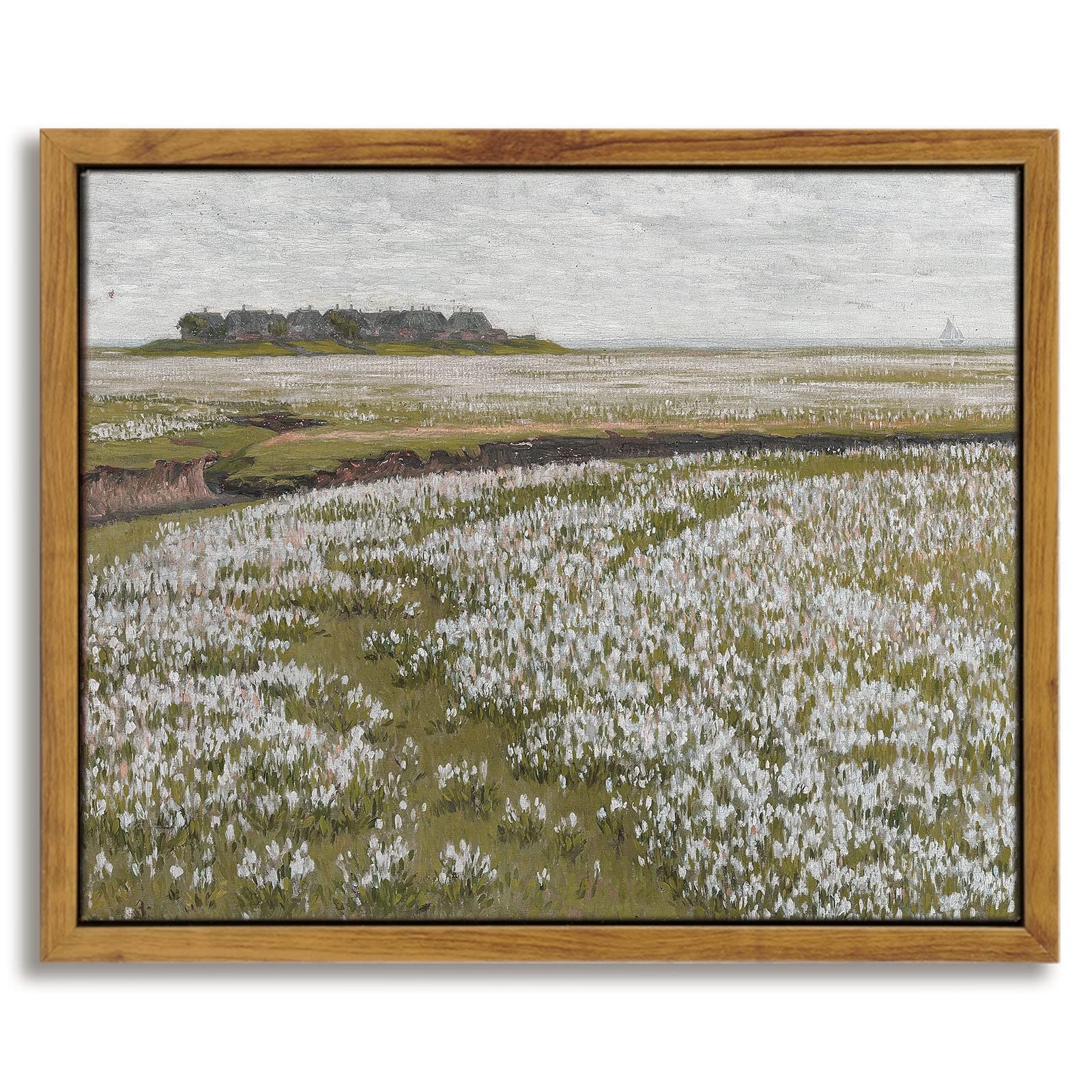 InSimSea Framed Canvas Wall Art, Meadow with Flowers Painting, Landscape for Living Room, Bedroom, Home, Bathroom Decor, 8x10 — view 125