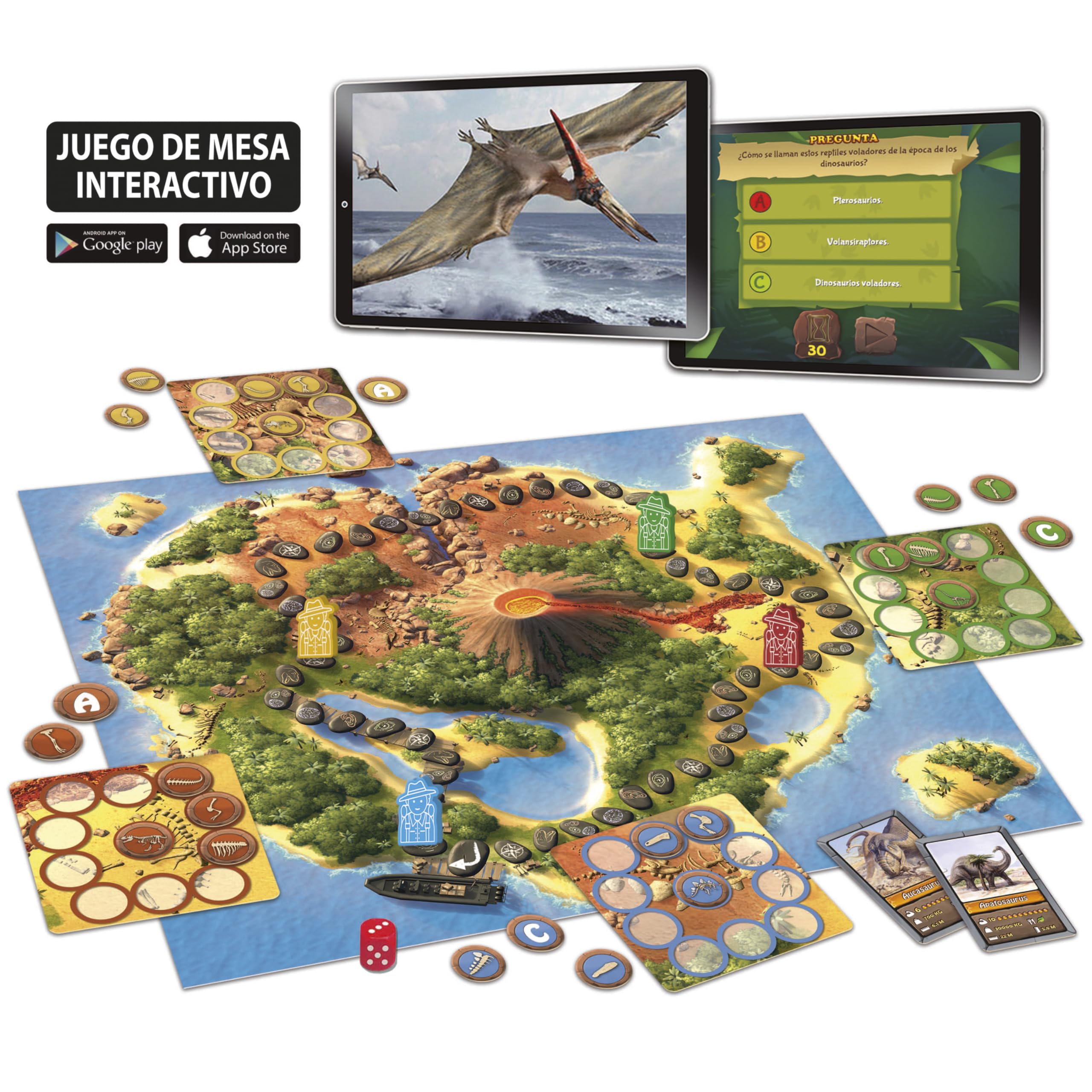 Educa - Dinox Juego de Mesa Interactivo Dinosaurios | Preguntas de Dinosaurios para niños Que despiertan la curiosidad | Juego Educativo de Dinosaurios | A Partir de 6 años (20379)