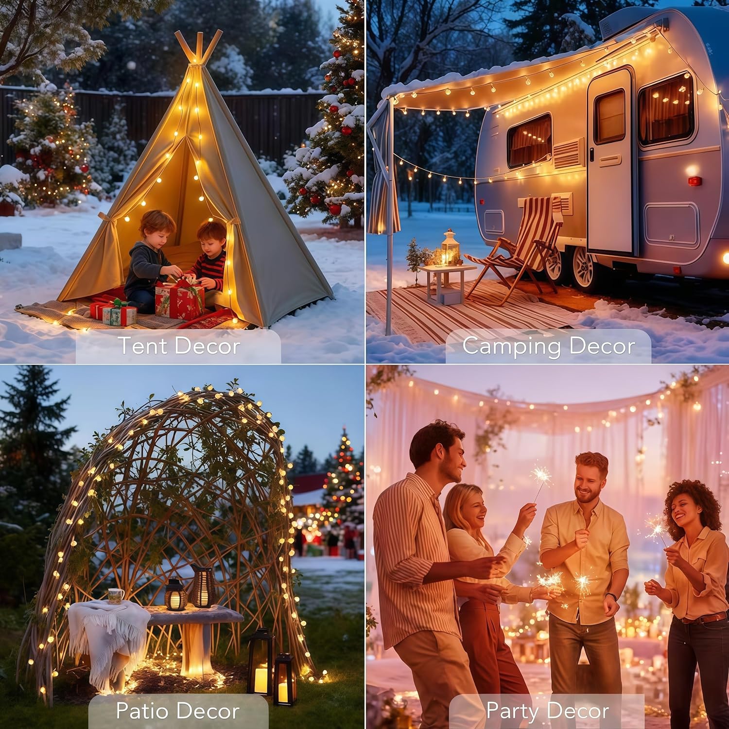 Solar String Lights Outdoor Waterproof IP65 9.3 Feet Patio Lights with 20 LED Crystal Globe Hanging Light for Backyard Porch Balcony Party Decor, Wedding,Party,Camping (Warm White)