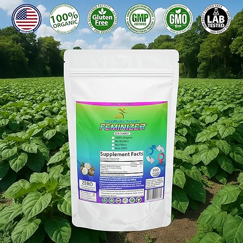 Miniatura 4 de Feminizer Píldoras de cambio de sexo por SMS, 100 cápsulas vegetales Pueraria Mirifica para estrógeno 1,000 mg puro 101 extracto de raíz en polvo -