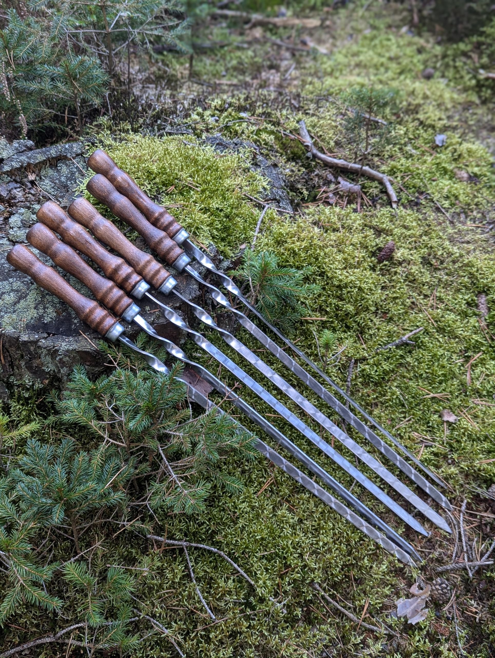 Grillspieße, Schampura für Fleisch, Spieße für Mangal (15)