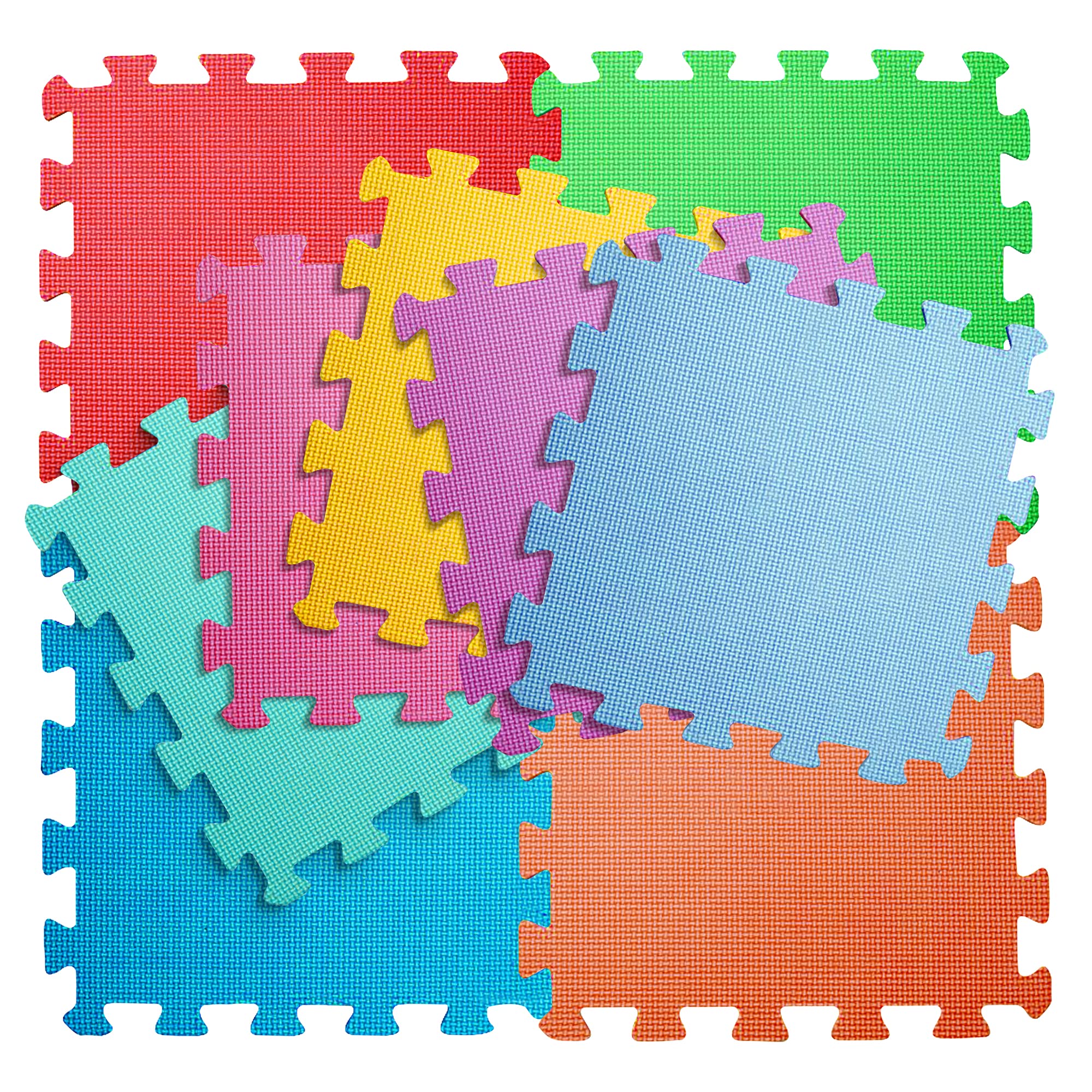 SAVEX Puzzle Play Mat Durable EVA Foam Interlocking Tiles 10mm Thick Provide A Soft Cushioned Floor For Babies, Indoor/Outdoor Play & Yoga | Foam Mats | Foam Floor Tiles | Baby Foam Play Mat (9 Piece)