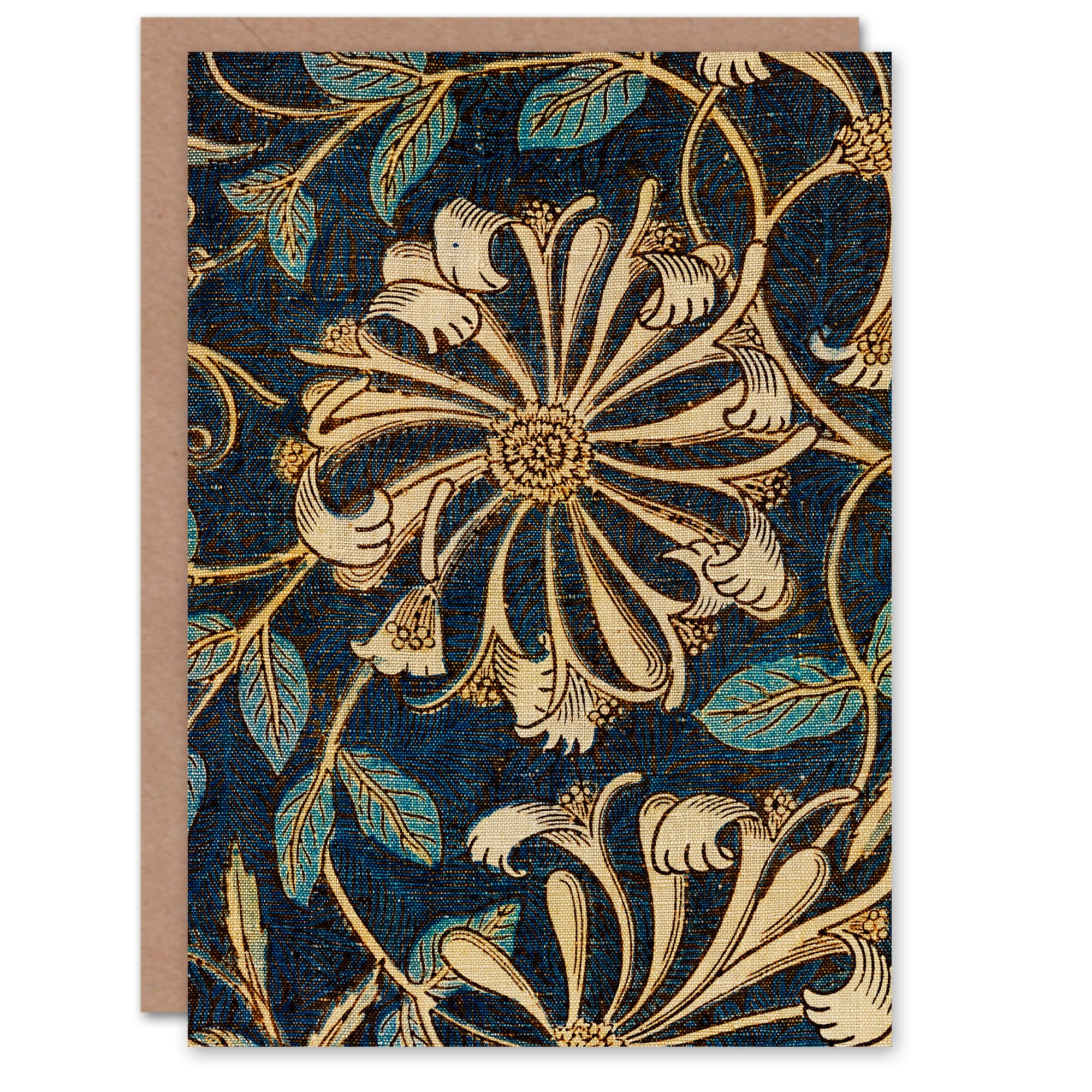 Artery8 William Morris Art Card Honeysuckle Flower Detail