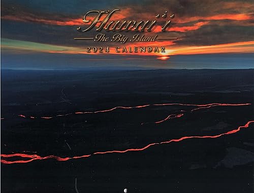 Calendario hawaiano de 12 meses de Long's Hawaii 2024 con postal extra de paquete (Big Island)