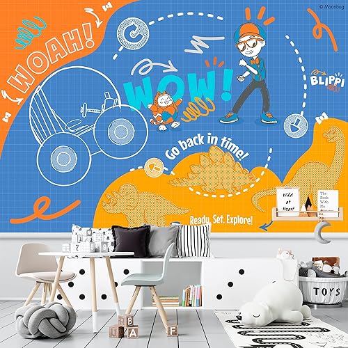 EGD Blippi Kids Wallpaper X Blippi Series - Prime Collection - Theme Wallpaper Mural for Interior Design (EGDBLI013) (4 Panels of Wide 24" x Wide
