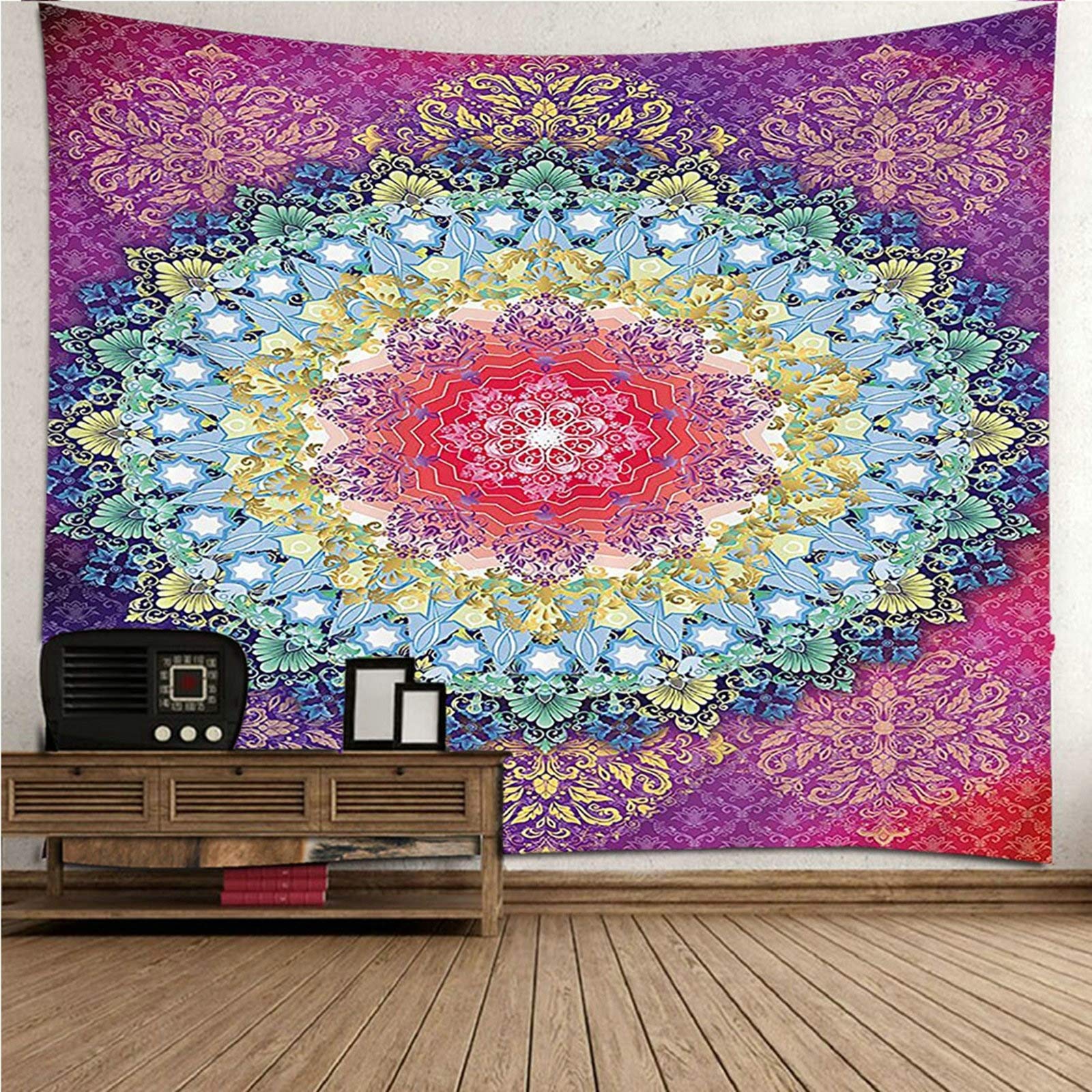 Aeici, decorazione da parete da appendere alla parete con mandala, per soggiorno, camera da letto, dormitorio (260 x 240 cm)