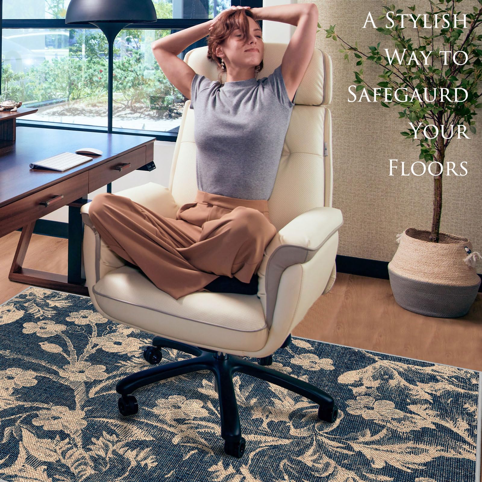 Tapis De Chaise De Bureau Amélioré - 90 X 120 Cm - Protection Polyvalente Pour Sol Dur, Bois Et Maison - Poils Courts