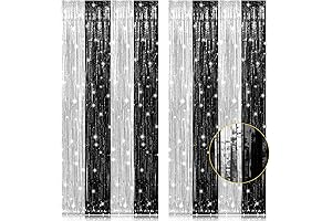 Striking Black Silver Fringe Curtains for Unforgettable Celebrations