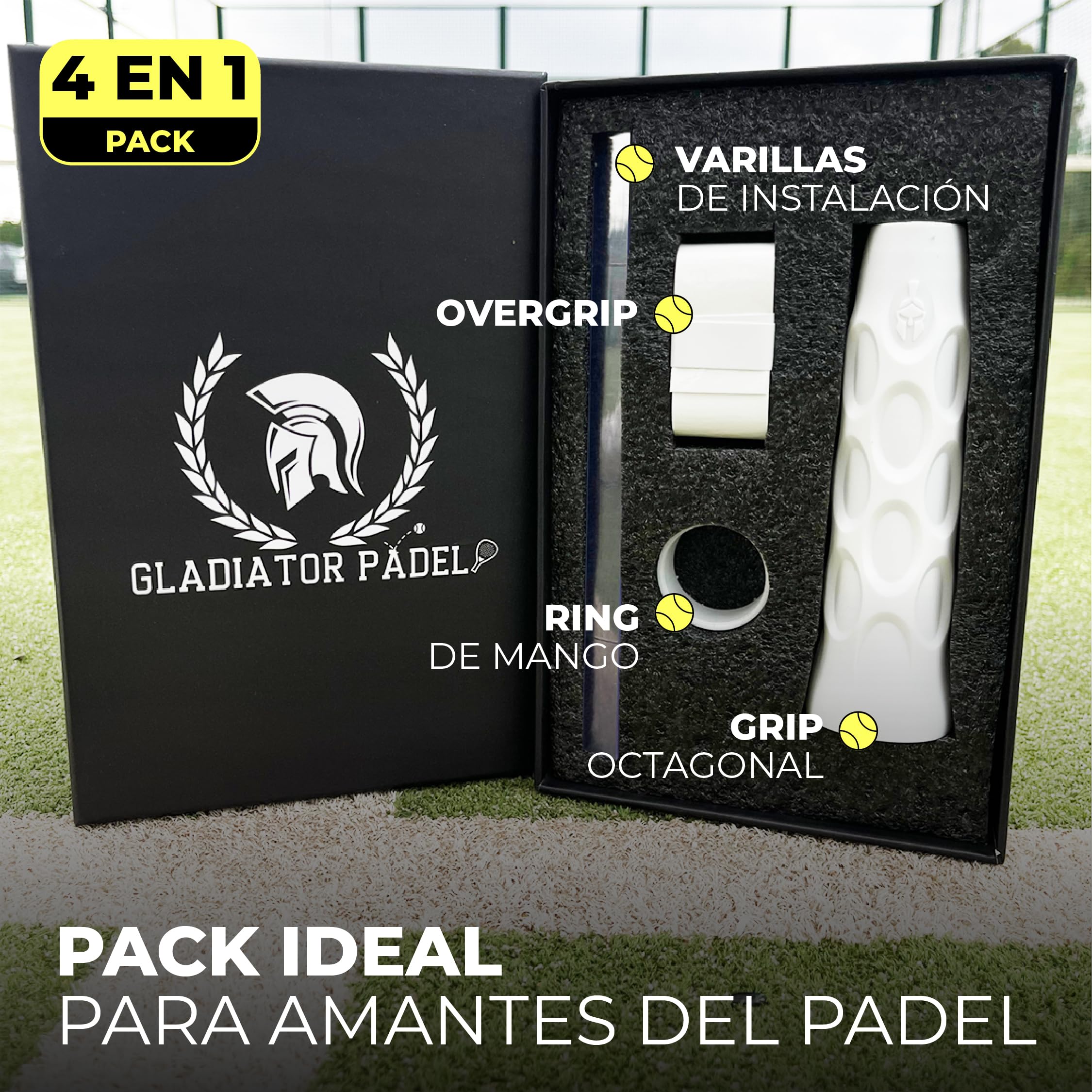 Embuñadura Pala Padel Antivibración Grip Octagonal con Straps