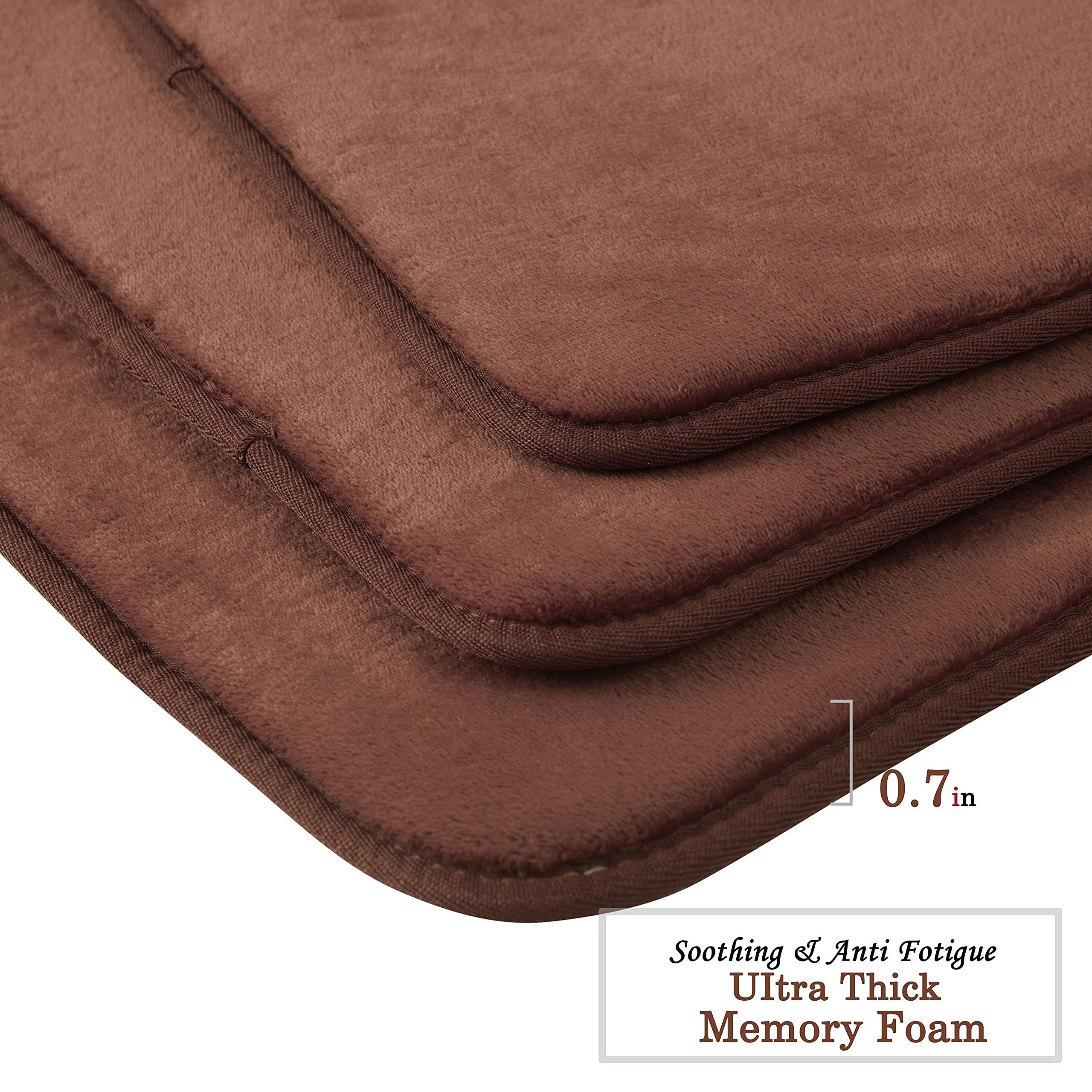 Sweet Home Collection Alfombra de baño de Espuma viscoelástica Antideslizante para baño o Ducha, Antideslizante, Extra Absorbente, Suave, Antideslizante, 50,8 x 60,9 cm, Color marrón