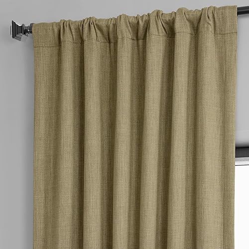 Miniatura 6 de HPD Half Price Drapes - Cortina de lino sintético para oscurecer la habitación, dormitorio y sala de estar, 1panel, 50pulgadas de ancho x 96pulgadas