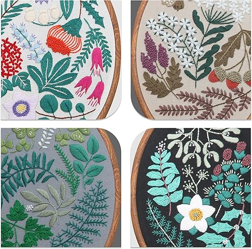 Miniatura 35 de Maydear Kit de bordado para principiantes, kit de agujas de perforación, kits de punto de cruz, kit de inicio de bordado estampado francés