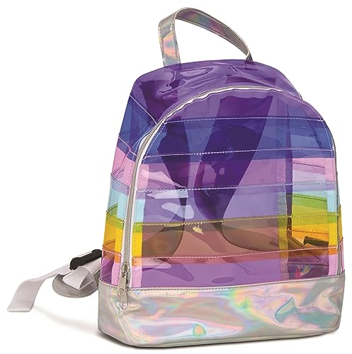 iscream Icy Rainbow Iridescent Clear Mini 10" x 10" Backpack for Fun and Travel2
