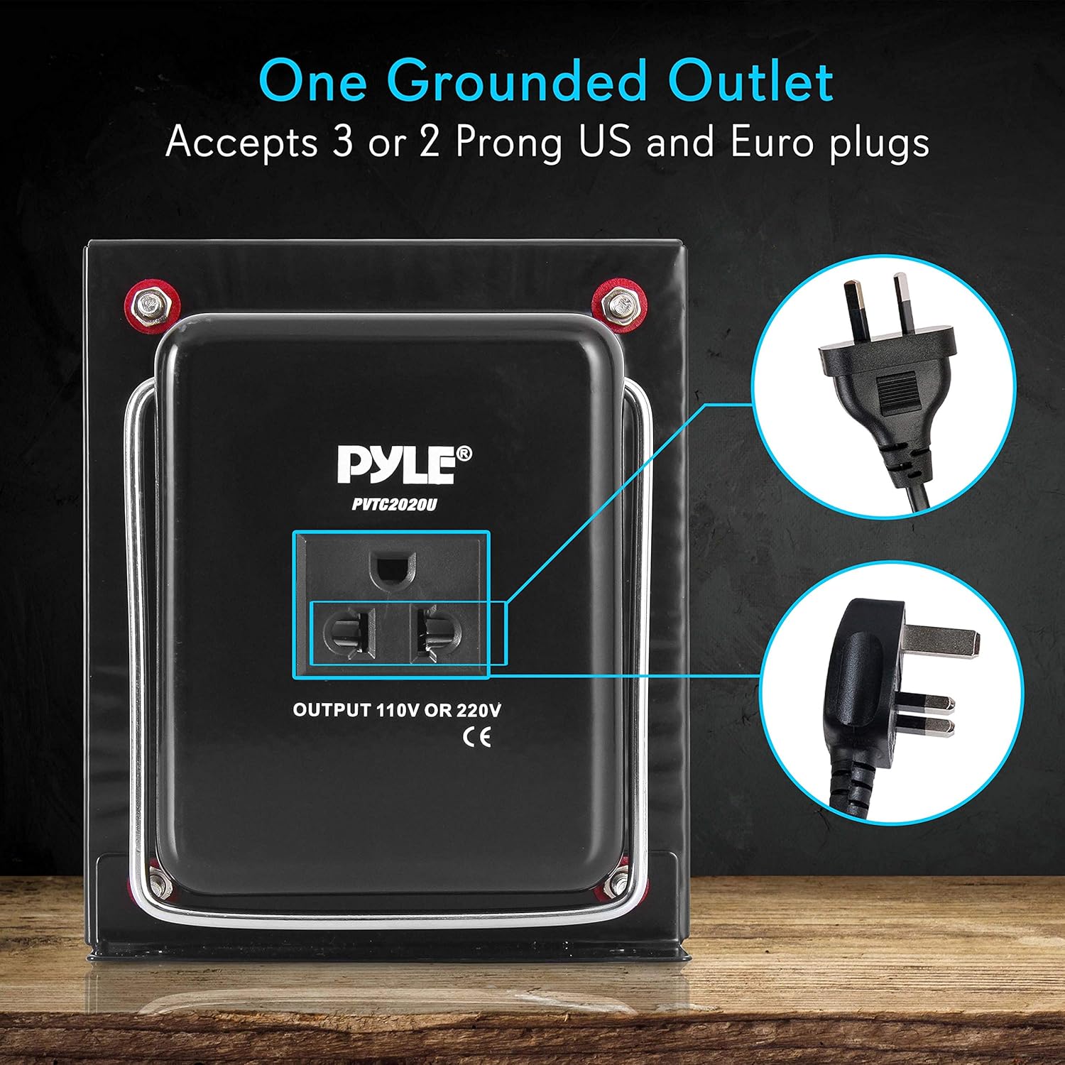 70% оƒƒ Evеrуthіng Step Up and Down Converter - 2000 Watt Single Phase 220/240 Volts Down to 110/120 Volts, Voltage Converter Transformer w/ European Power Adapter, One Grounded Outlet, 2 Extra Fuses - Pyle PVTC2020U