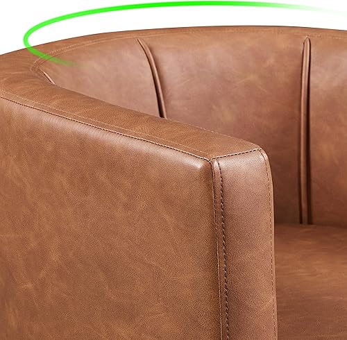 Miniatura 18 de Yaheetech Silla decorativa, modernos sillones de terciopelo con amplio asiento grande, acogedora silla tapizada de barril para sala de estar,