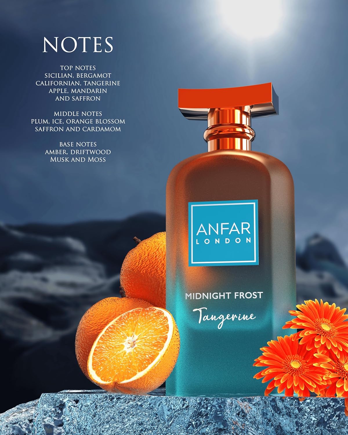Anfar London Midnight Frost Tangerine Eau de Parfum – Long Lasting Luxury Perfume for Men & Women | Fresh Citrus, Amber & Musk Notes | Premium Fragrance 100ml - Image 2