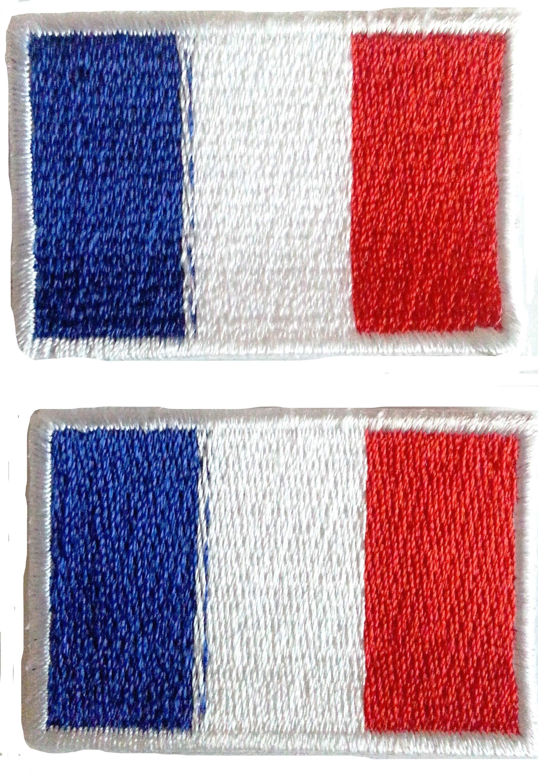 2 Toppe Termoadesive Ricamate Francia – 7x5cm E 7x4cm – Patch Da Cucire O Stirare Su Jeans, Giubbotti E Abbigliamento - 4