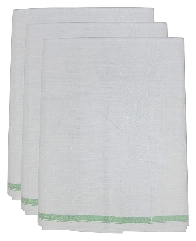 Brand Handwoven Khadi Men's Cotton Lungi (White)