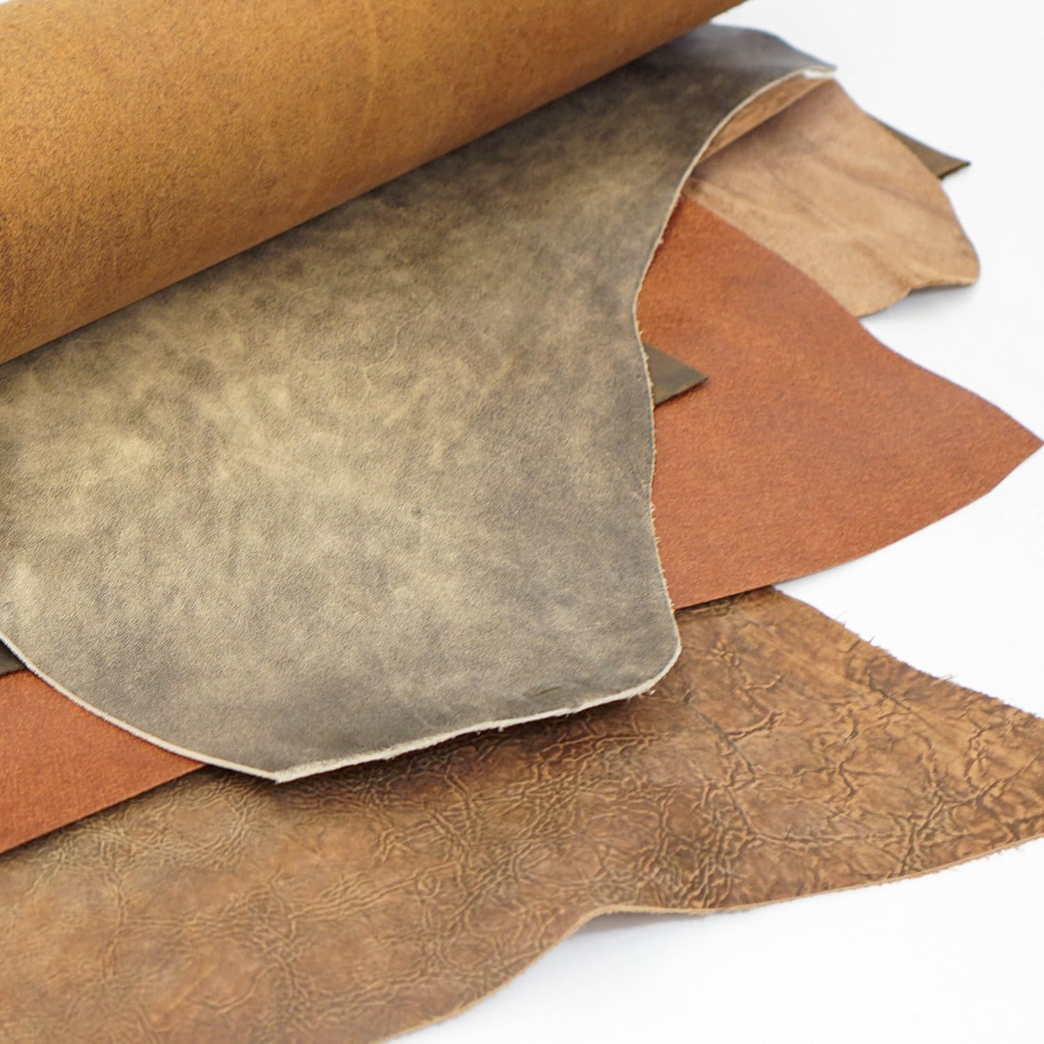 Earth Tone Leather Journal Makers Bundle – 30–35 Sq Ft of Assorted Cowhide in 6–8 Pieces (3–6 Sq Ft Each, 3–5 oz Weight) – Springfield Leather Company